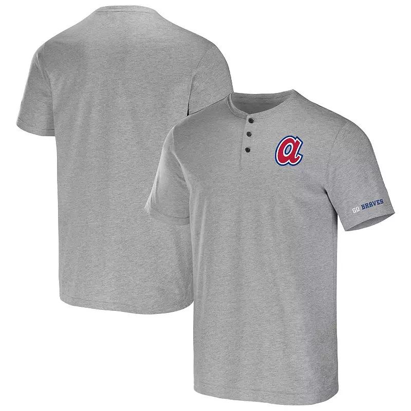 Men's Darius Rucker Collection by Fanatics Heather Gray Atlanta Braves Henley T-Shirt,  Product Image