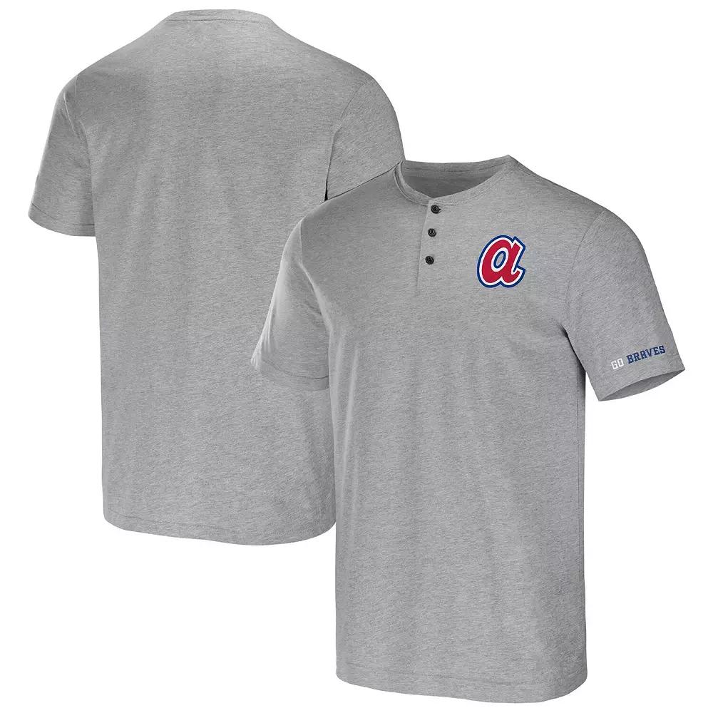 Men's Darius Rucker Collection by Fanatics Heather Gray Atlanta Braves Henley T-Shirt,  Product Image
