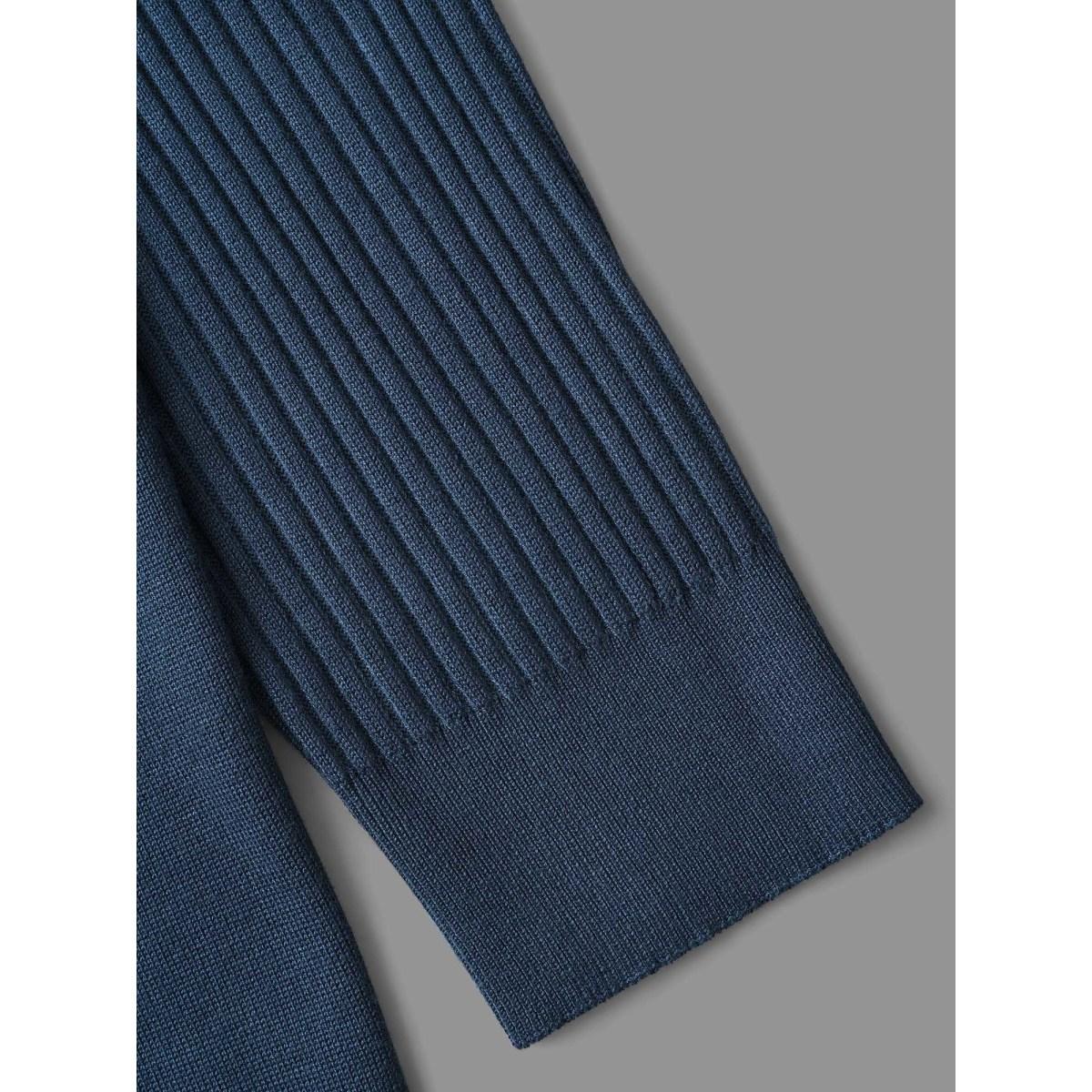 Plus Size Supersoft Essentials Textured Drop Shoulder Turtleneck Pullover Indigo Women Casual Loose Long Sleeve Turtleneck Everyday Pullovers BloomChic 14-16/1X Product Image