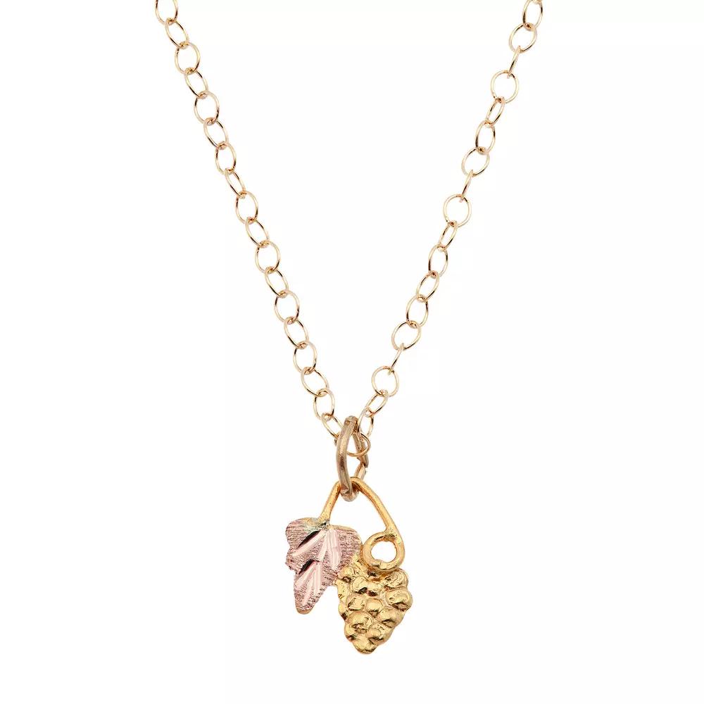 Black Hills Gold Two Tone Leaf Pendant Necklace, Women's, Size: 18", 10k Gold Product Image