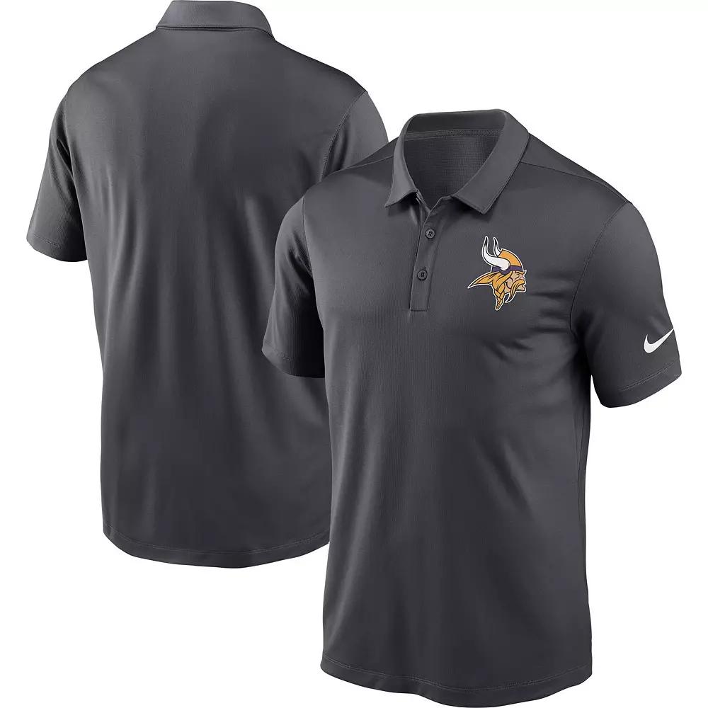 Men's Nike Charcoal Minnesota Vikings Fan Gear Franchise Heat-Sealed Graphic Team Polo,  Product Image