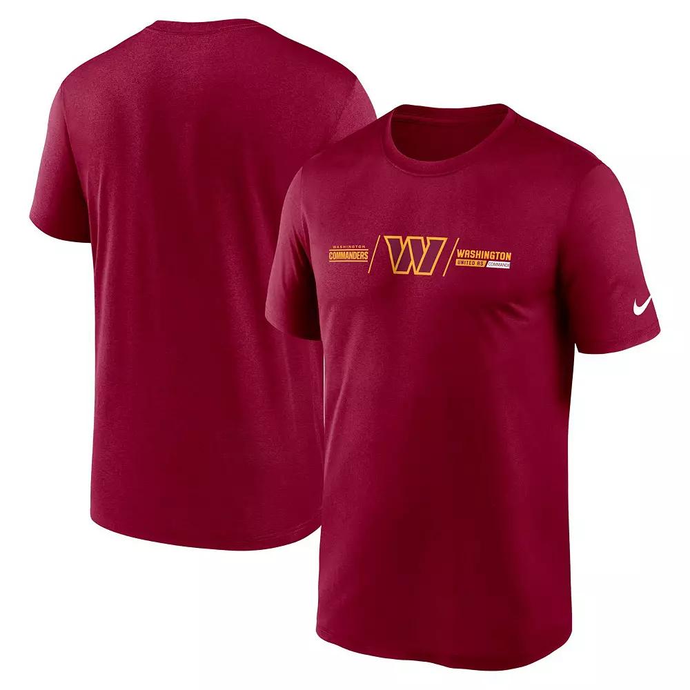 Men's Nike Burgundy Washington Commanders Horizontal Lockup Legend T-Shirt,  Product Image