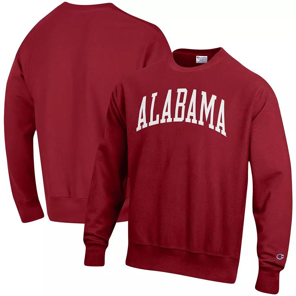 Men's Champion Crimson Alabama Crimson Tide Arch Reverse Weave Pullover Sweatshirt,  Product Image