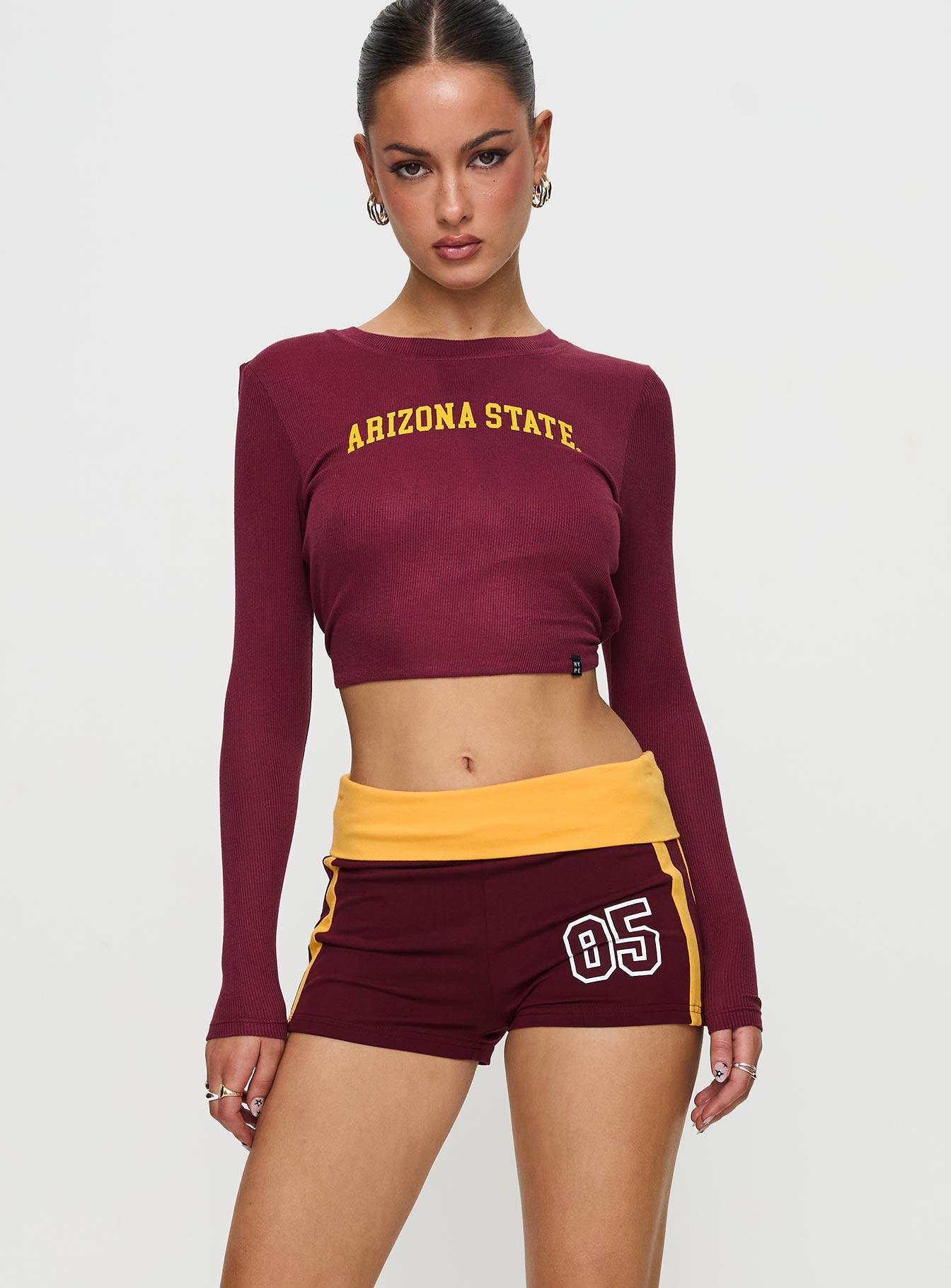 ASU Foldover Shorts Maroon Product Image