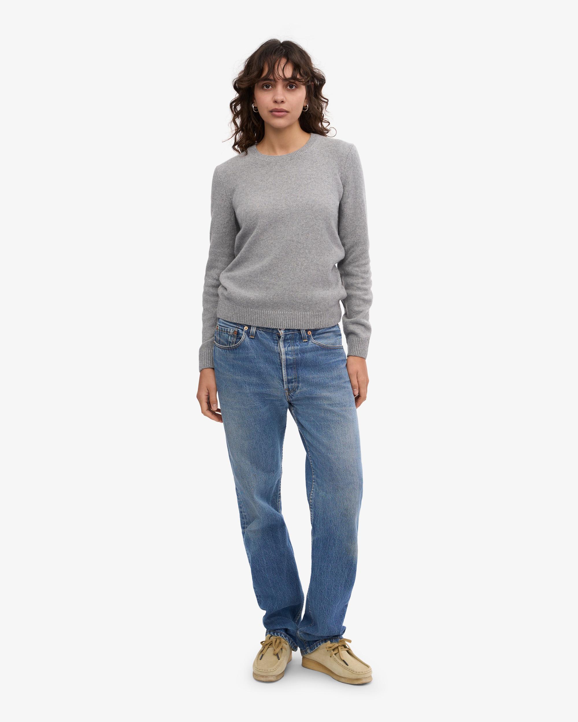 Women Classic Merino Wool Crew - Heather Grey Product Image