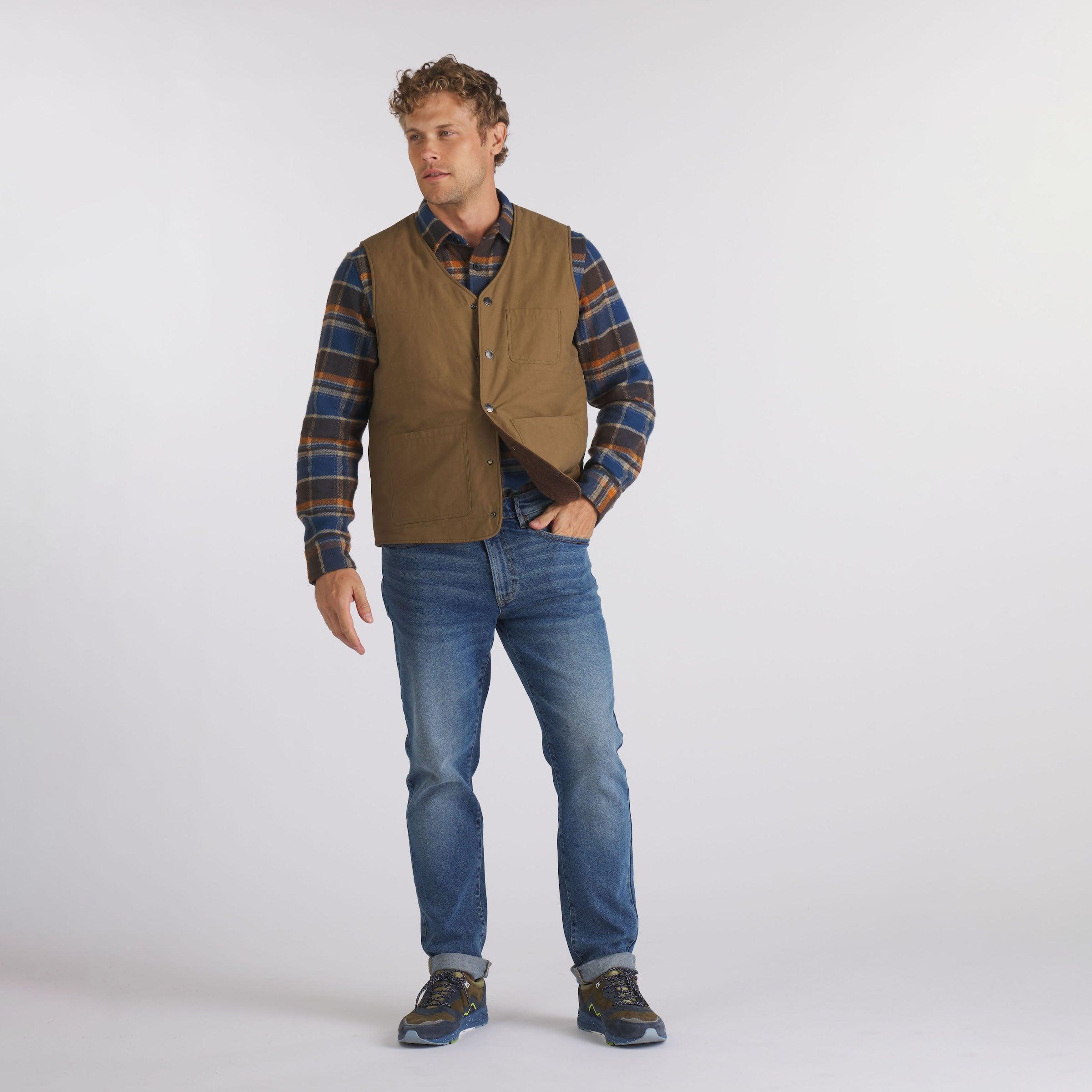 Country Tweed Reversible Vest - Chestnut Product Image