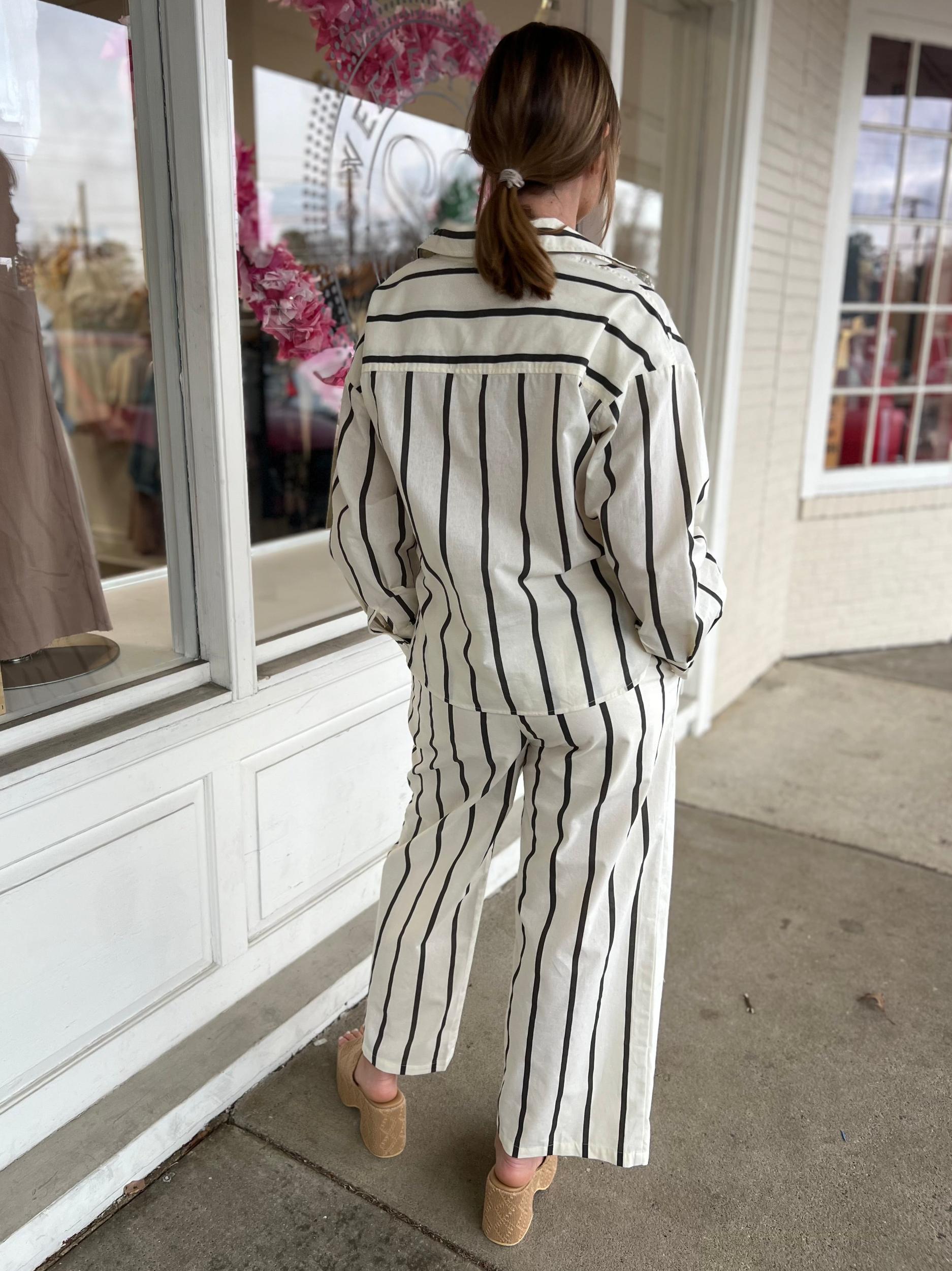 Peyton Striped Wide Leg Pants Product Image