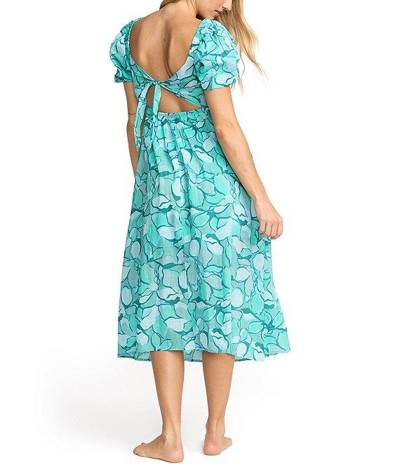 Billabong Go Coastal Short Sleeve Printed Midi Dress Product Image