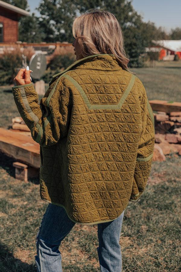 Bonfire Nights Quilted Jacket in Olive Product Image