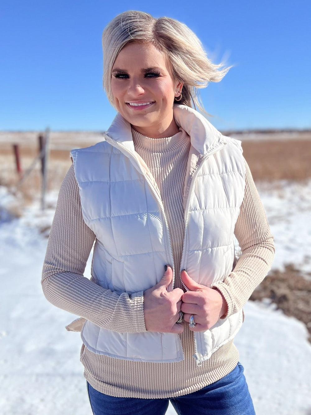 Solid Quilted Puff Zip Up Vest - 2 Colors* Product Image