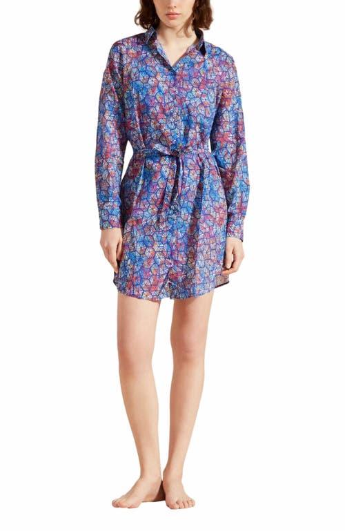 Vilebrequin Women's Carapaces Cotton Voile Shirt Dress in Bleu De Mer at Nordstrom, Size Large Product Image