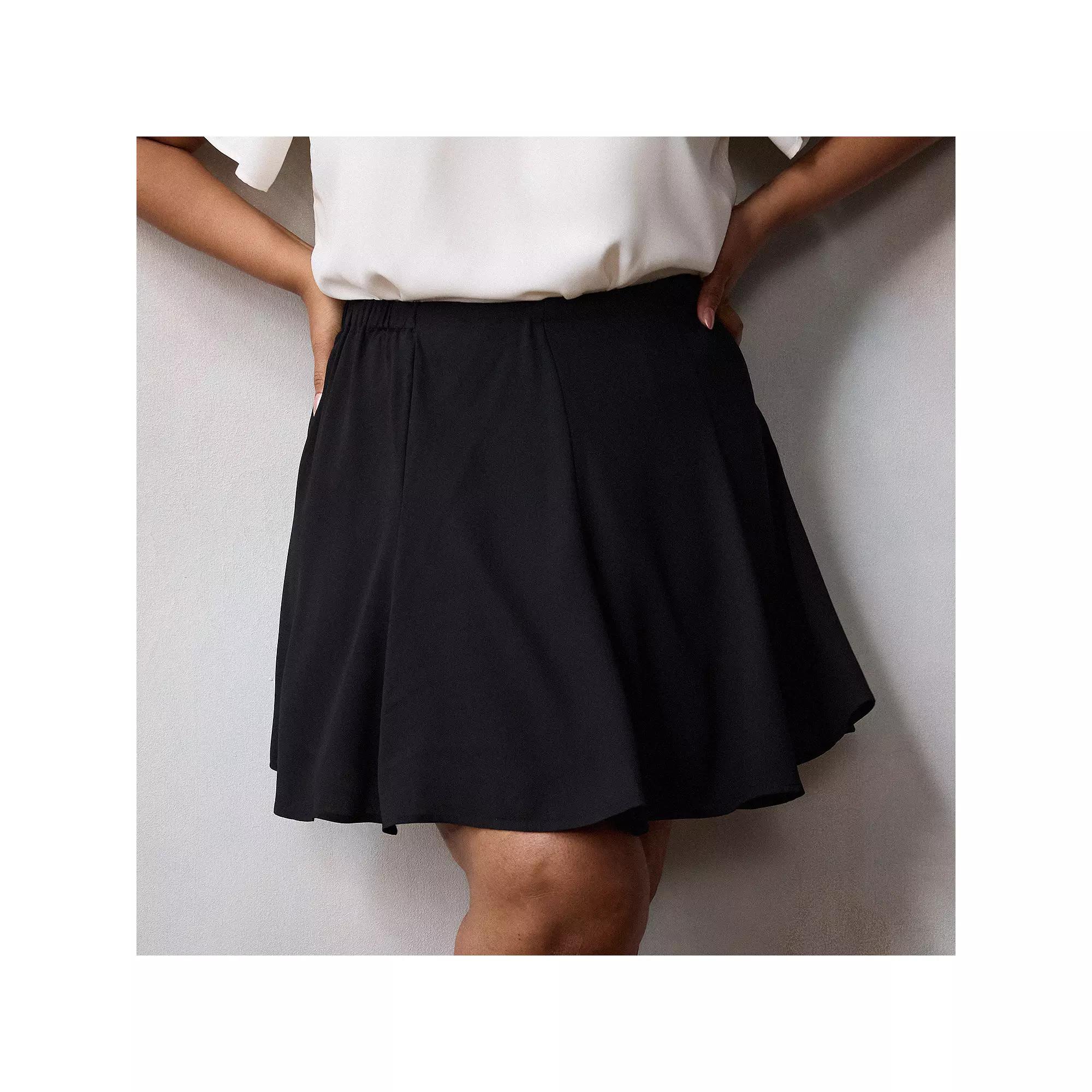 Plus Size LC Lauren Conrad Godet Mini Skirt, Womens Product Image