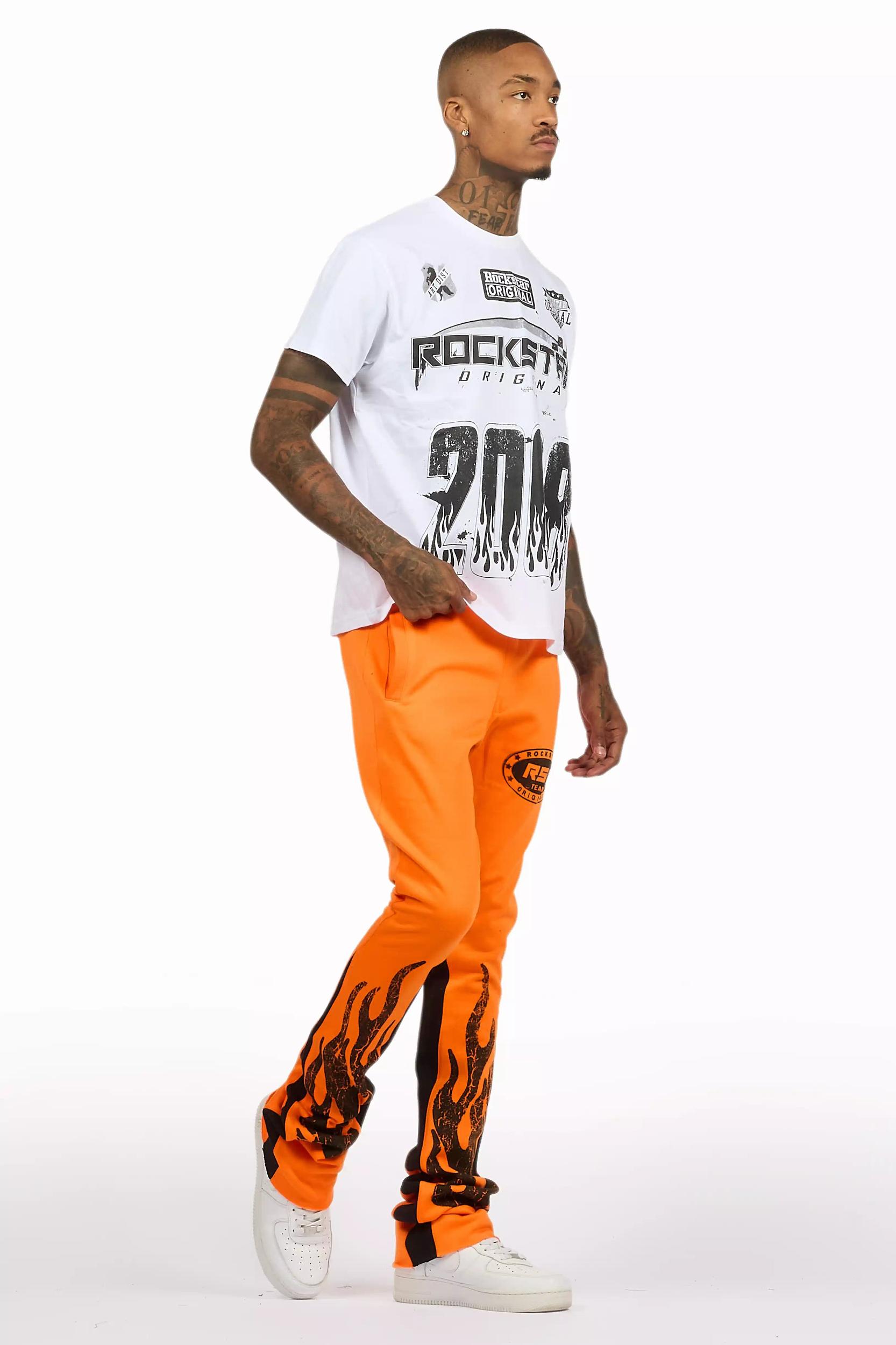 Amos Orange T-Shirt/Stacked Flare Track Set Male Product Image