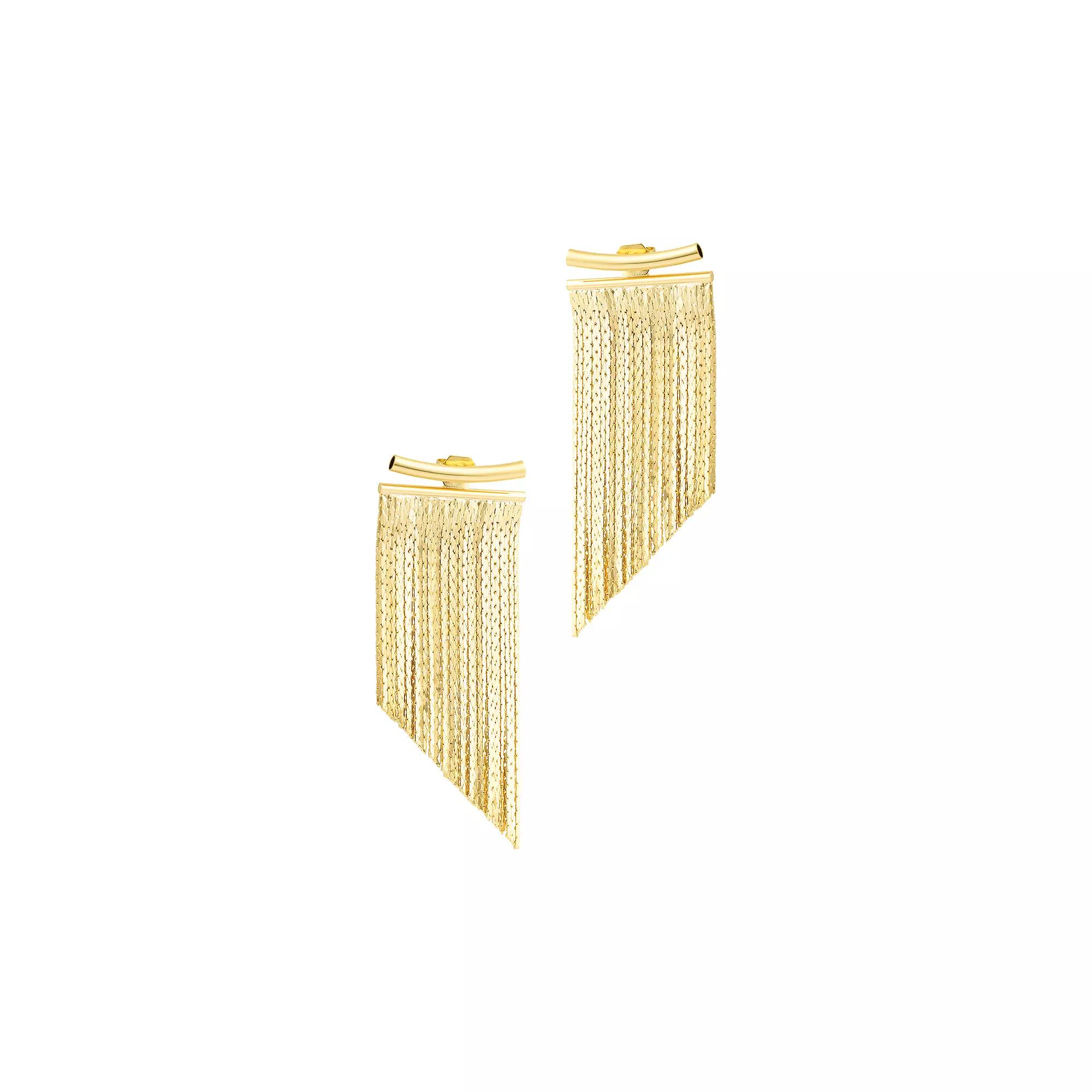Adornia Fringe Jacket Earrings, Women's, Gold Tone Product Image