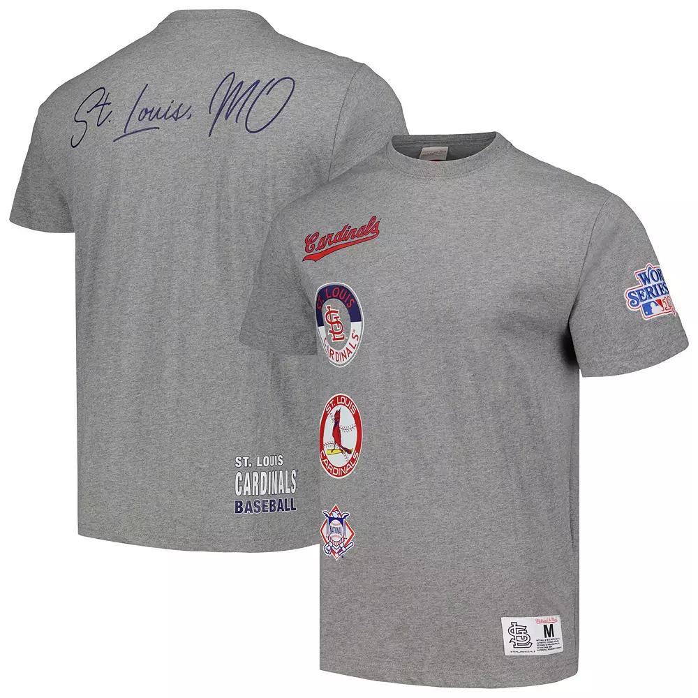 Men's Mitchell & Ness Heather Gray St. Louis Cardinals Cooperstown Collection City Collection T-Shirt, Size: Large, Grey Product Image