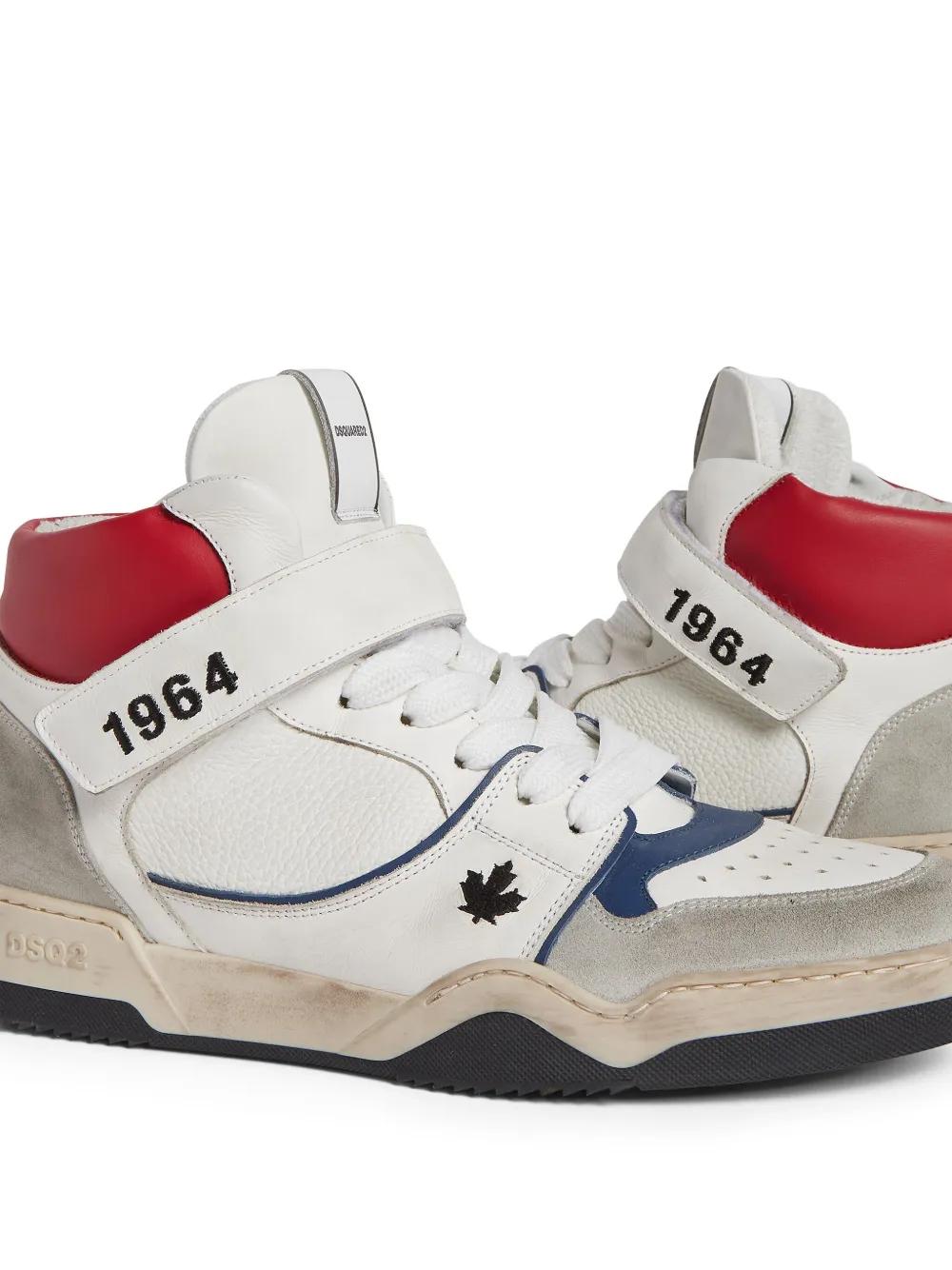 Spiker distressed high-top sneakers Product Image