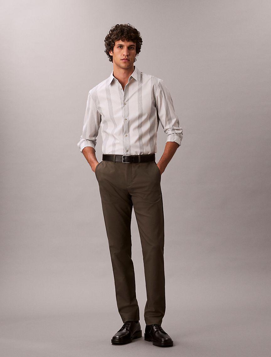 Yarn-Dyed Stripe Supima Stretch Slim Shirt Product Image