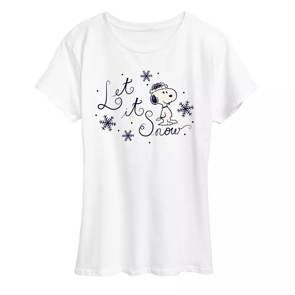 Women's Peanuts Snoopy Let It Snow Graphic Tee,  Product Image