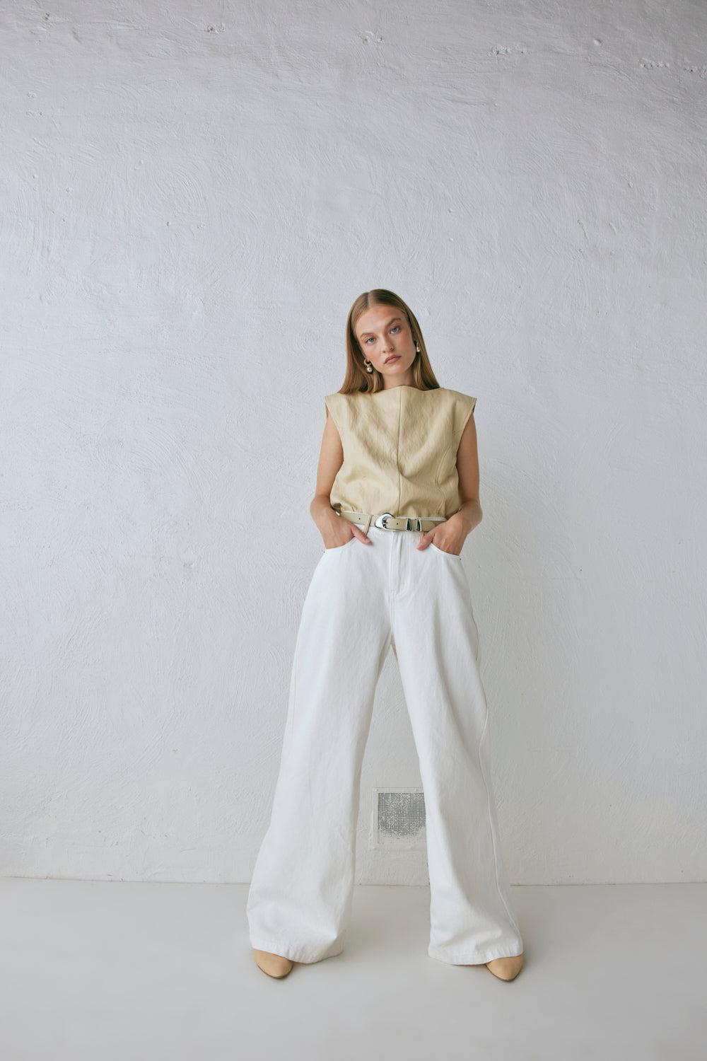 Sutton Denim Jeans White Product Image