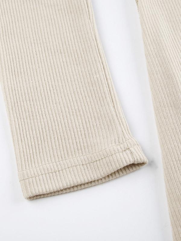 Solid Off Shoulder Slim Long Sleeve Knit Product Image