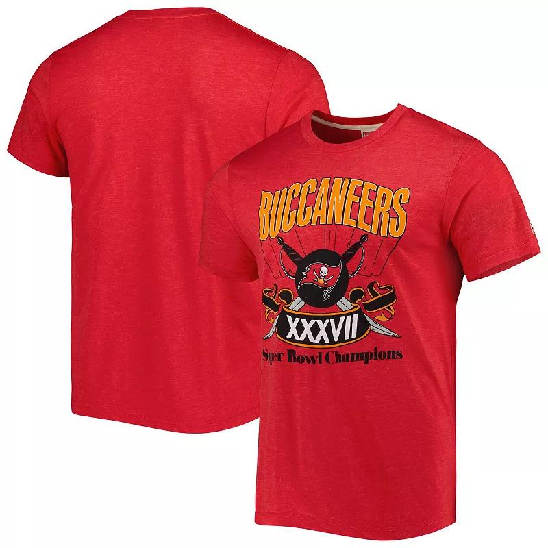 Men's Homage Red Tampa Bay Buccaneers Super Bowl Classics Tri-Blend T-Shirt,  Product Image