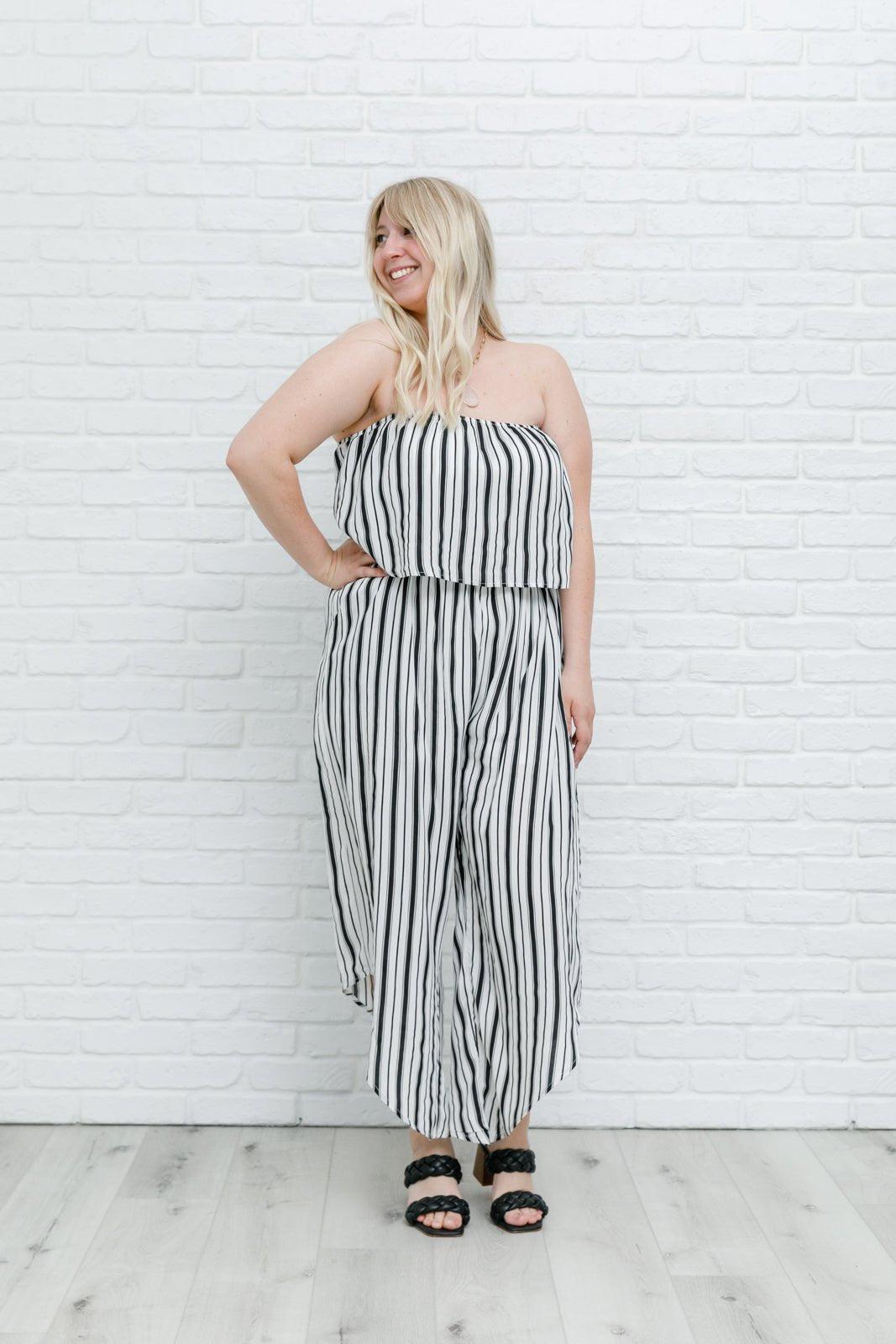 Modern Stripes Sleeveless Jumpsuit (Online Exclusive) Product Image