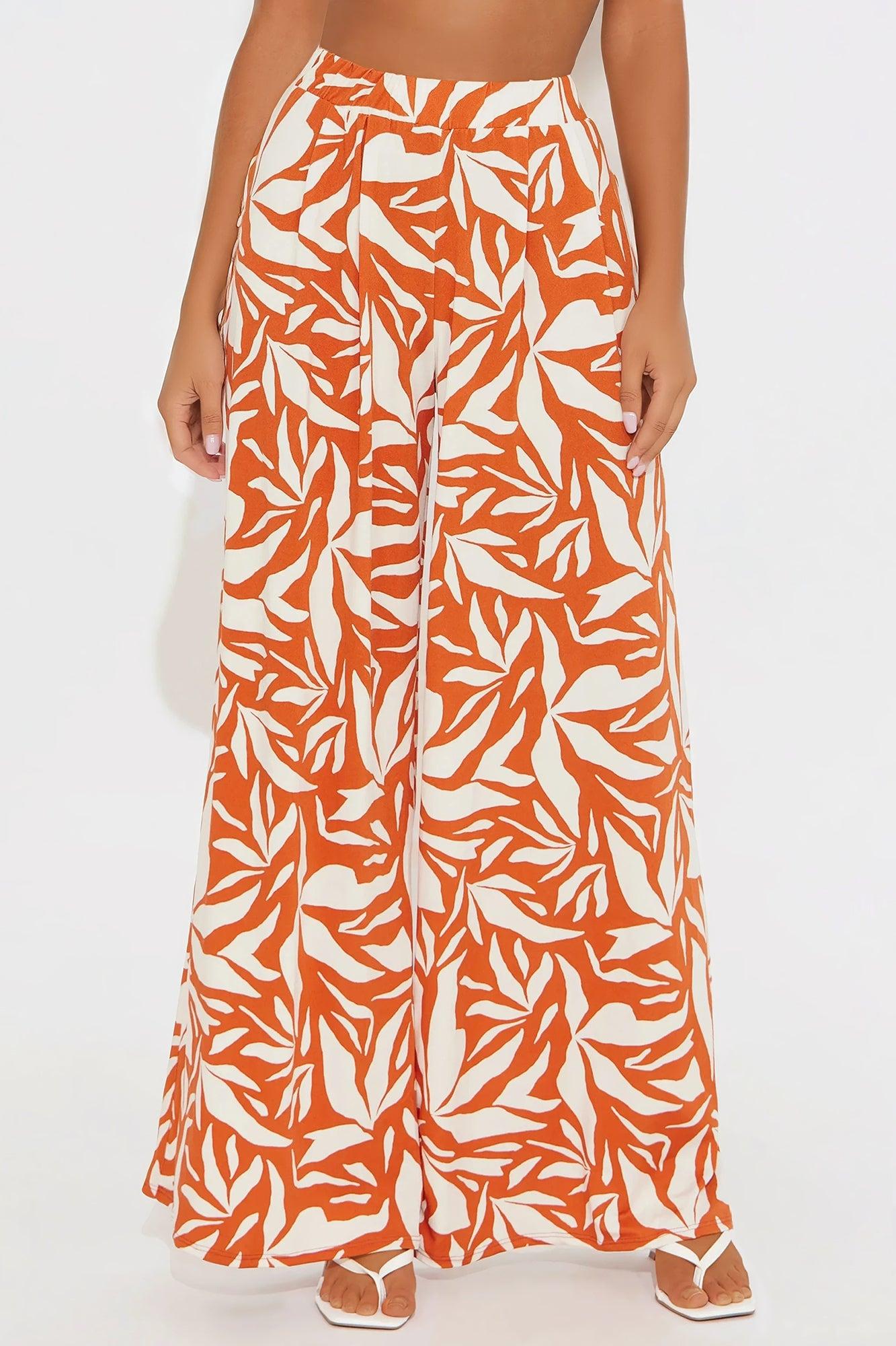 Summer Breeze Wide Leg Pant - Rust/combo Product Image