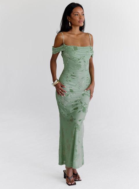 Green Gables Burnout Maxi Dress Sage Product Image