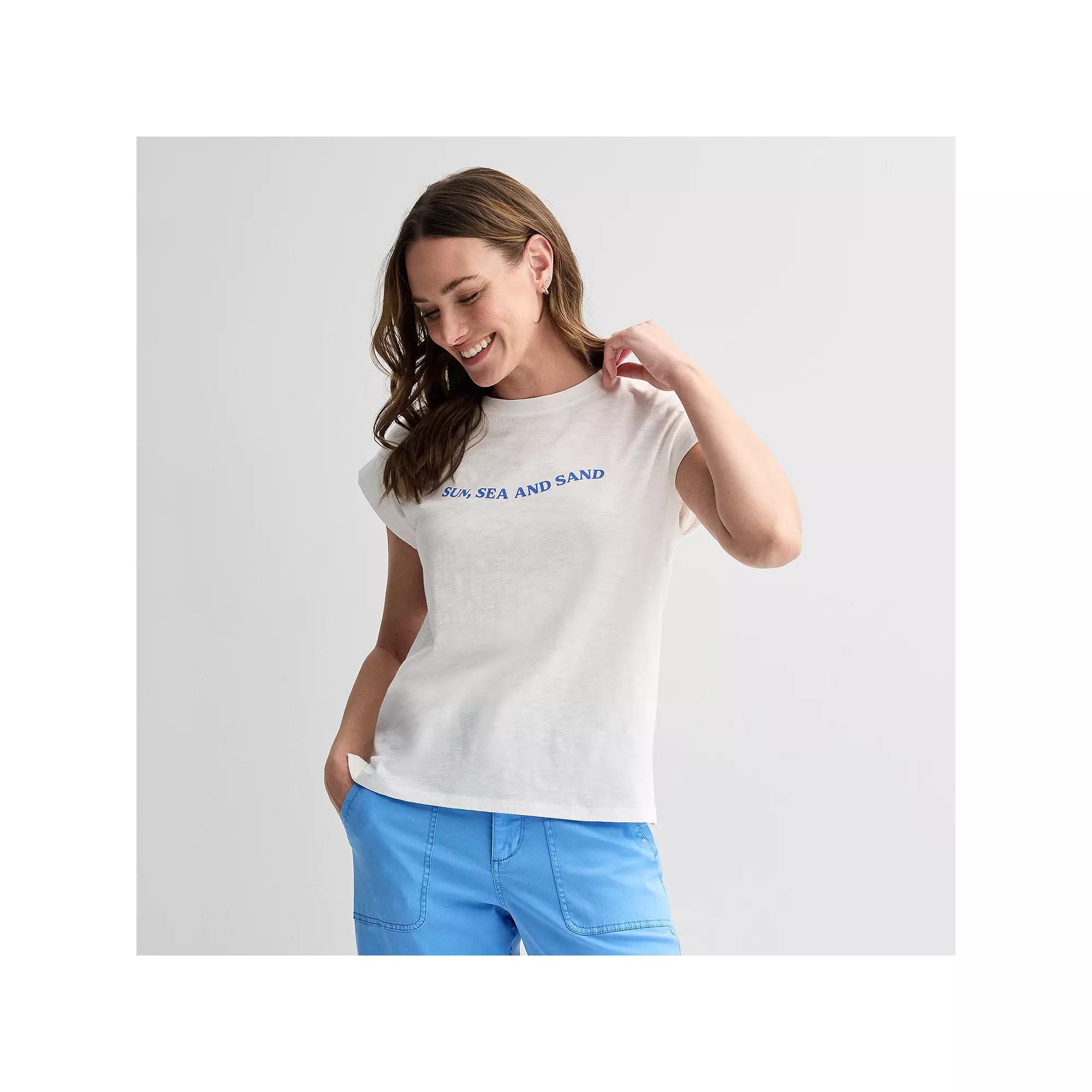 Women's Sonoma Goods For Life® Short Sleeve Muscle Top, Size: Medium, Sun  Brown Graphic Product Image