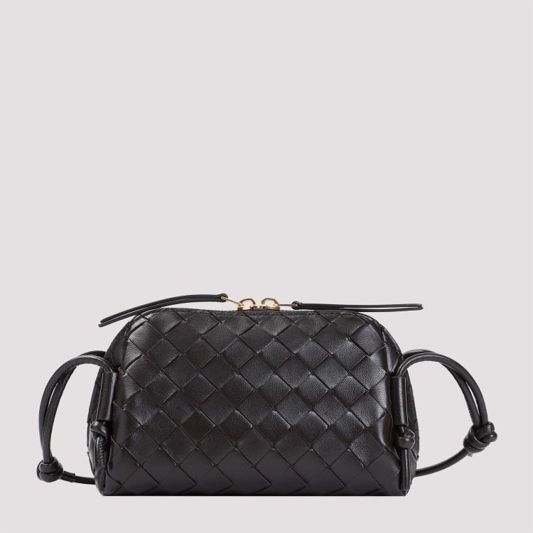 BOTTEGA VENETA Concert Mini Intrecciato Leather Pouch In Black Product Image