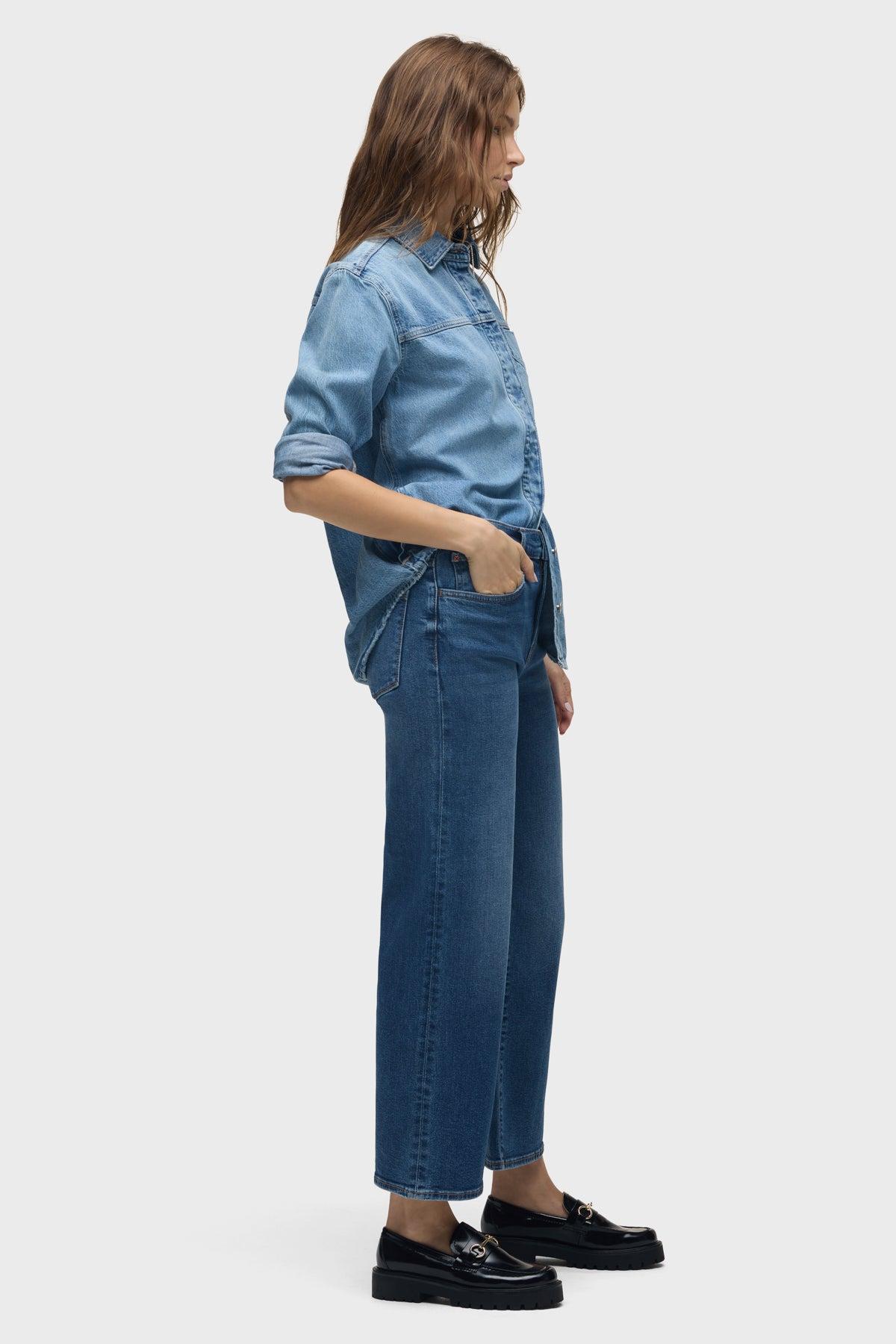 Rosalie High-Rise Wide Leg Ankle Jean Female Product Image