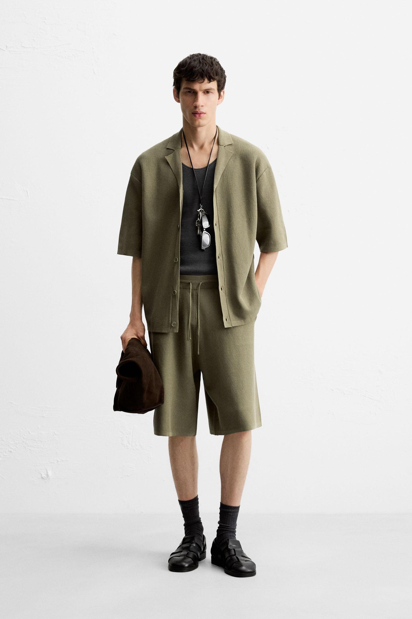 TEXTURED KNIT SHORTS Product Image