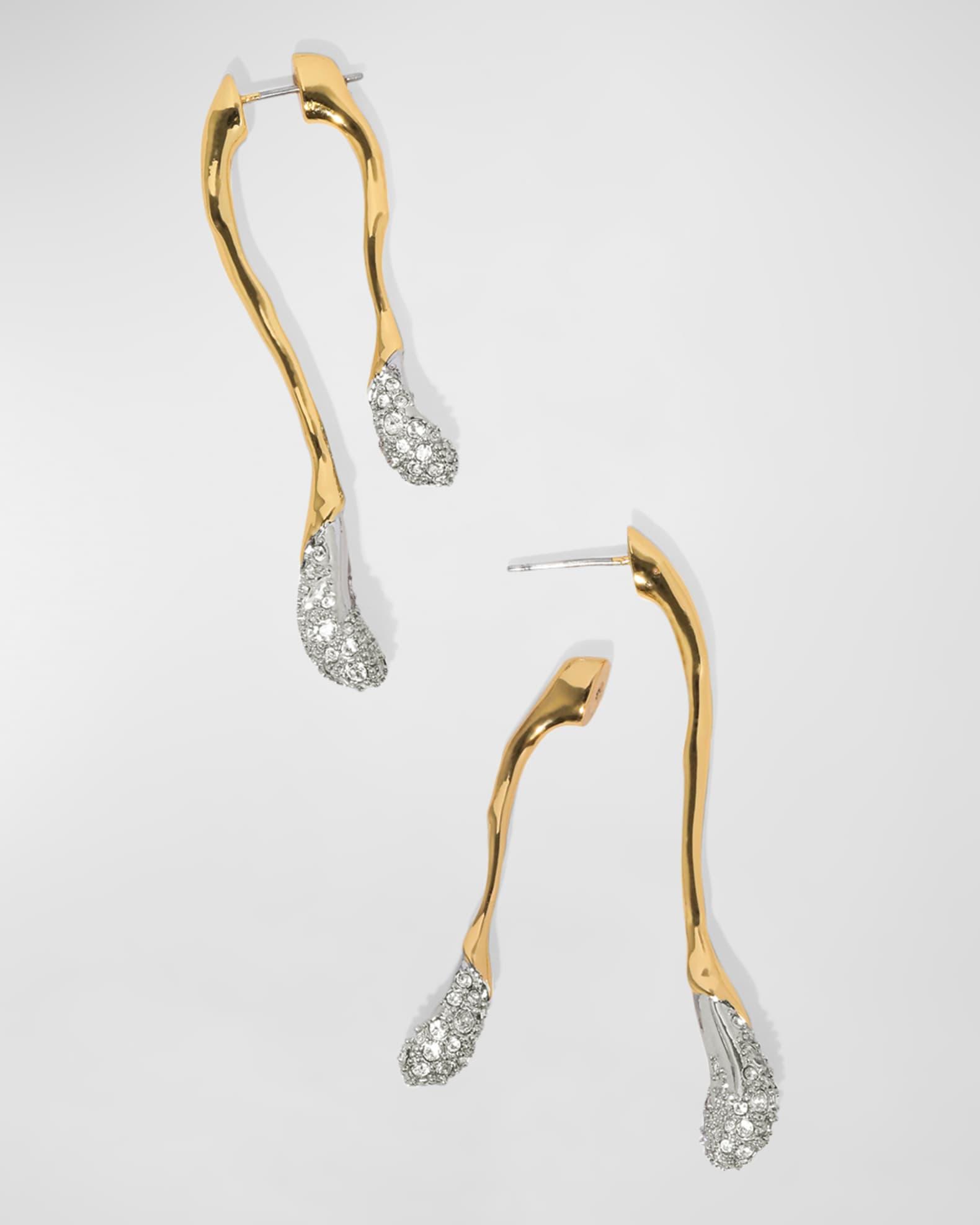 Solanales Front-Back Double Drop Crystal Earrings Product Image