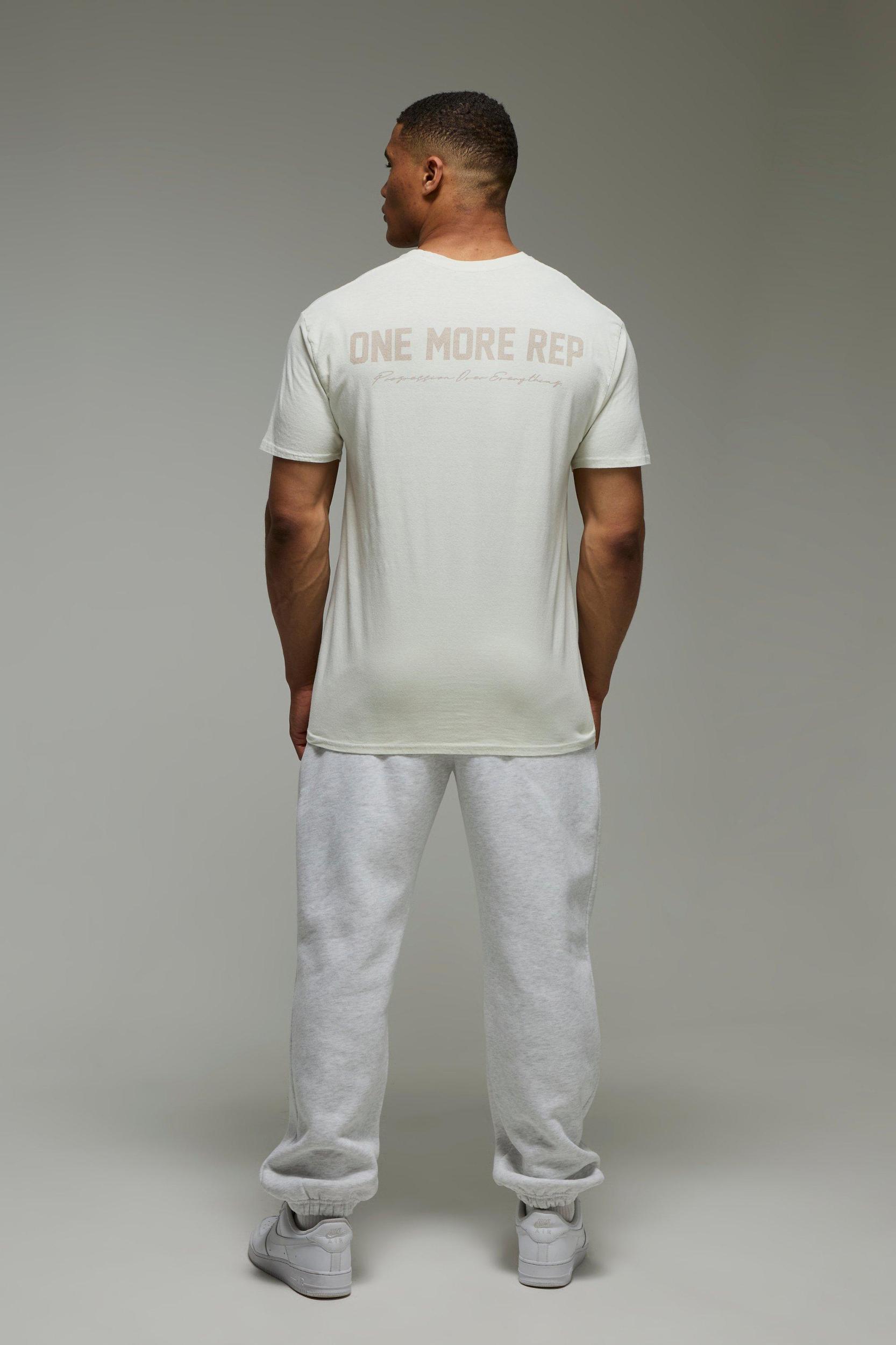 MAN Active Washed Oversized One More Rep T-Shirt | boohooMAN USA Product Image