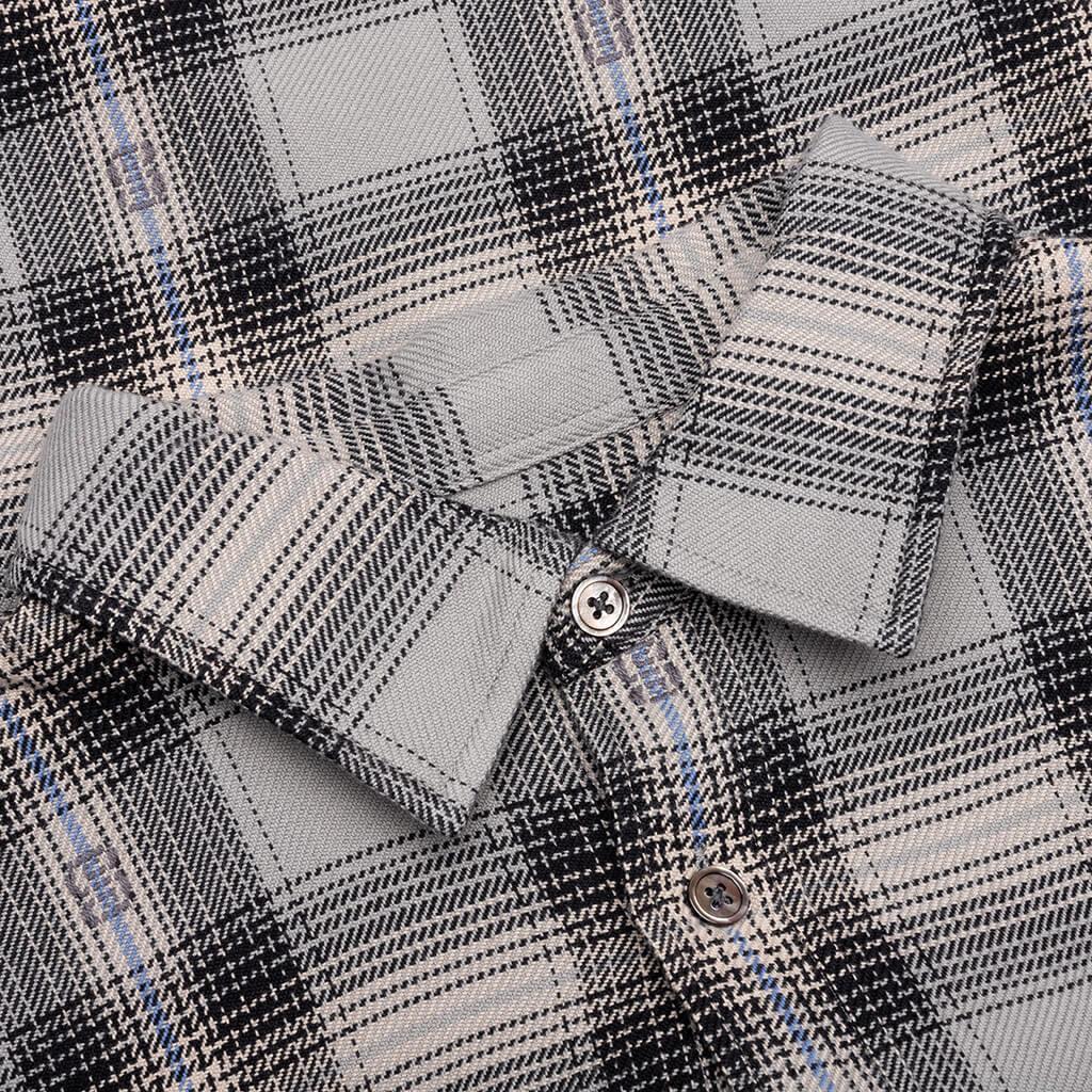 Motif Plaid Shirt - Grey Male Product Image