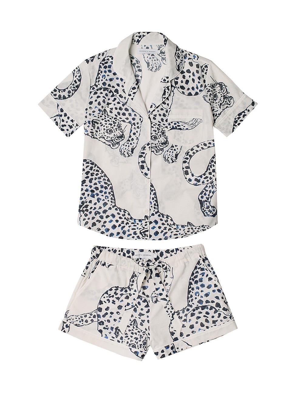 Womens Jaguar Print Cotton Short Pajama Set Product Image