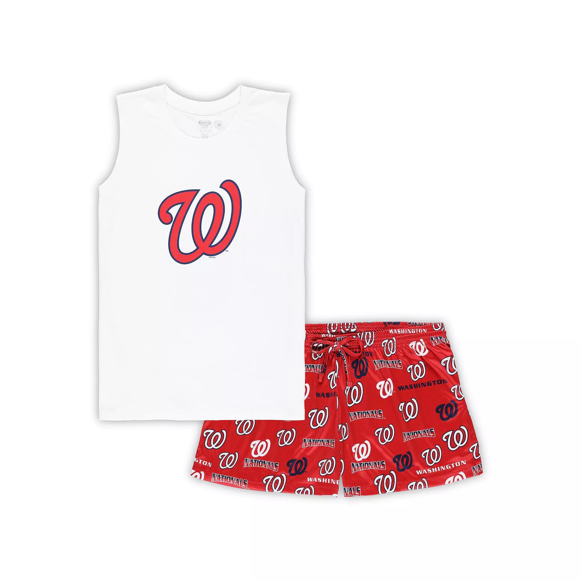 Women's Concepts Sport White/Red Washington Nationals Plus  Product Image