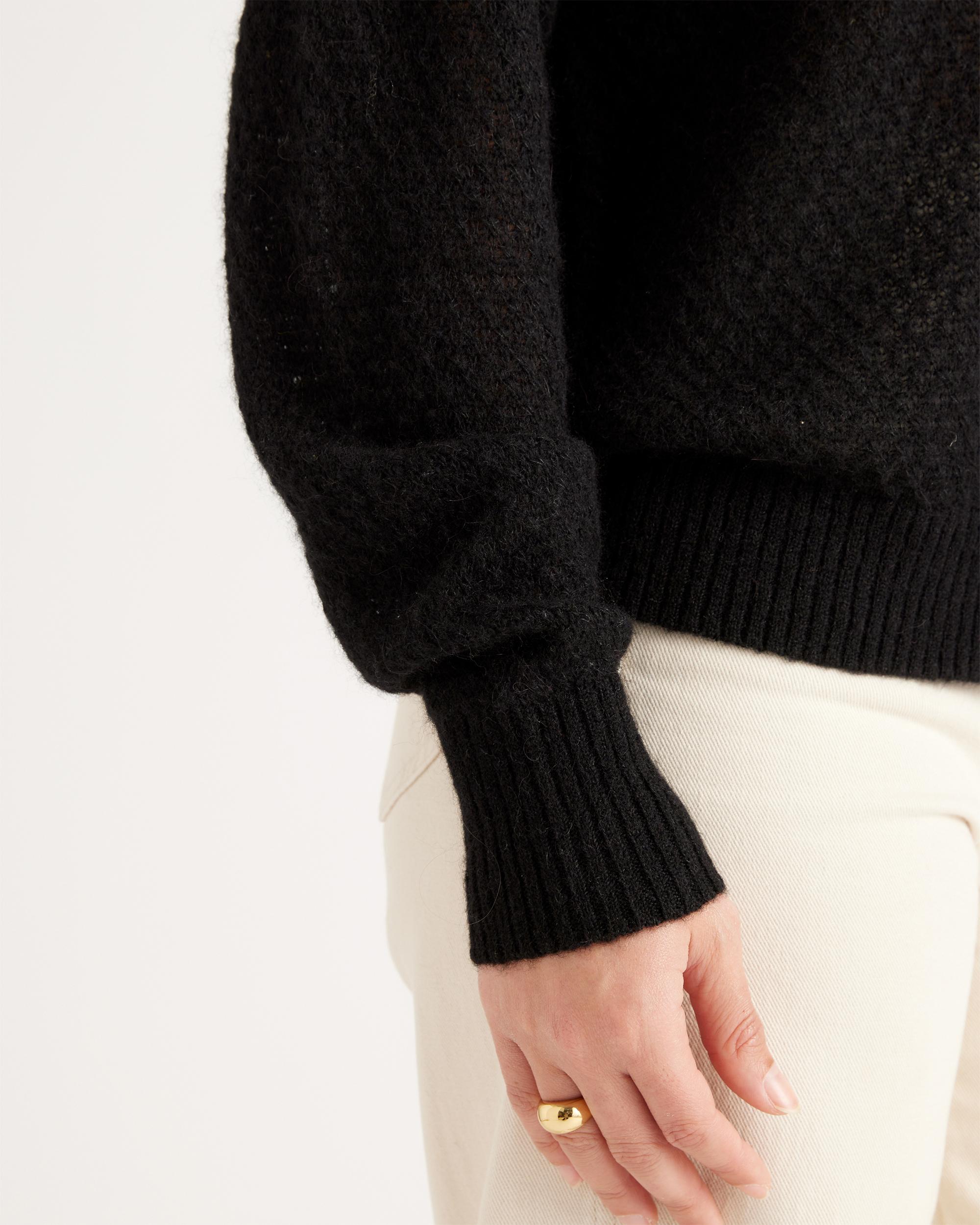 Quince | Women's Baby Alpaca-Wool Diamond Stitch Crew Neck Alpaca Sweater Size XL Product Image