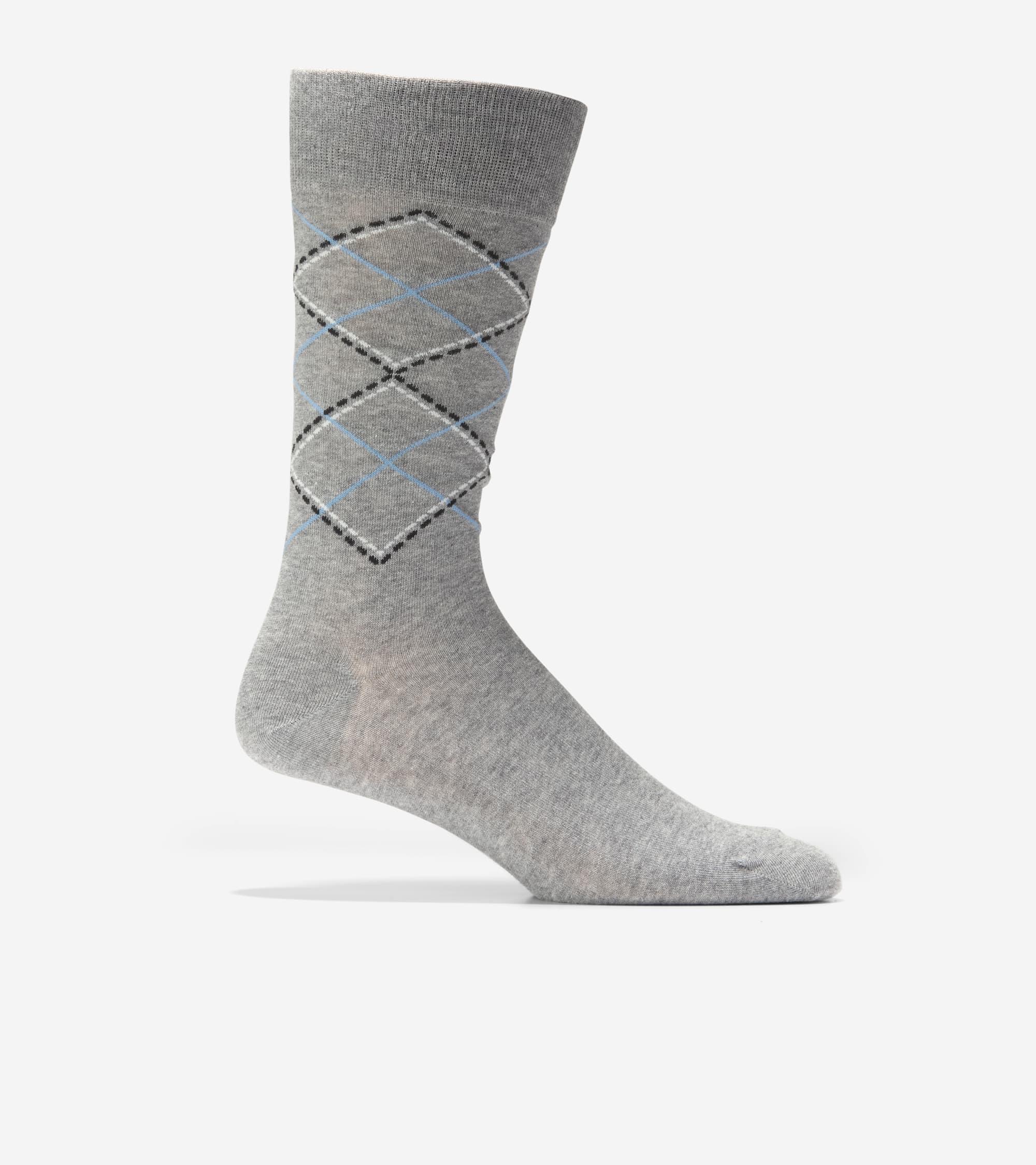 Men's Argyle Dress Crew Socks in Medium Gray | Cole Haan Product Image