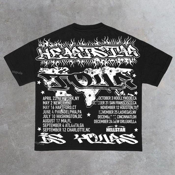 Vintage Heart Star Worldwide Print Graphic Cotton T-Shirt Product Image