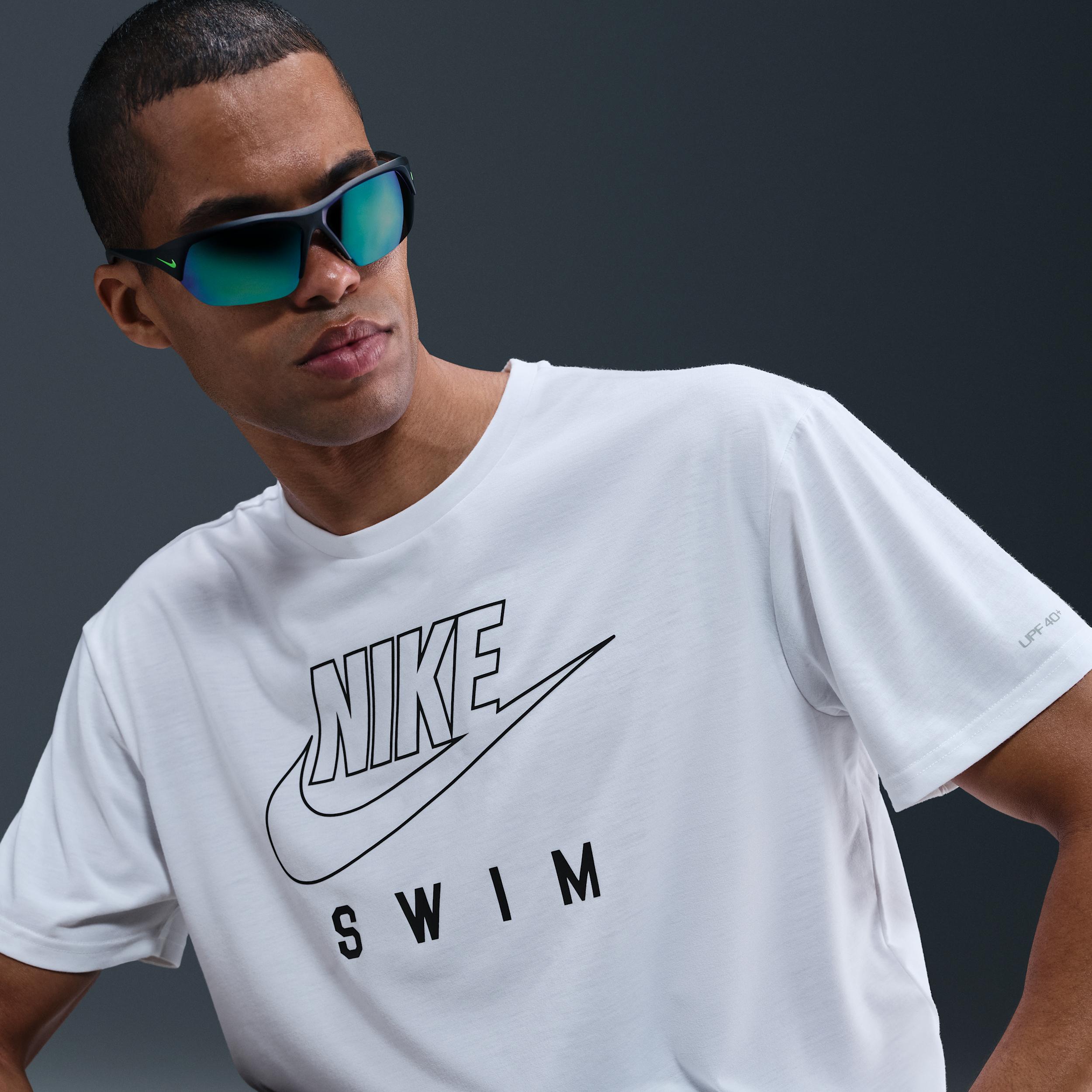 Nike Mens Swim Swoosh Hydroguard Short-Sleeve Top | NESSF524-100 Product Image