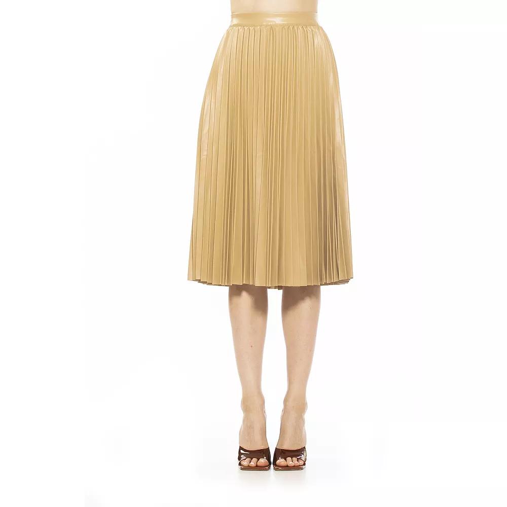 Women's Alexia Admor Luca Leather Midi Skirt,  Product Image