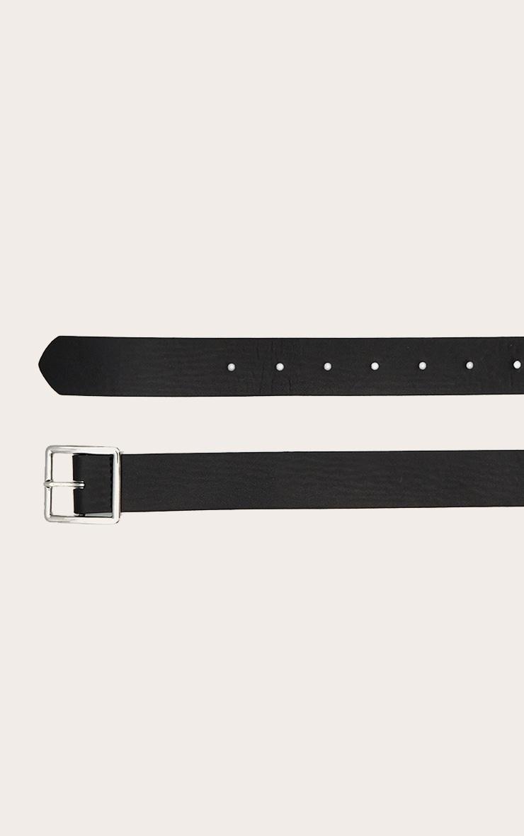 Black Basic Square Buckle Belt Product Image
