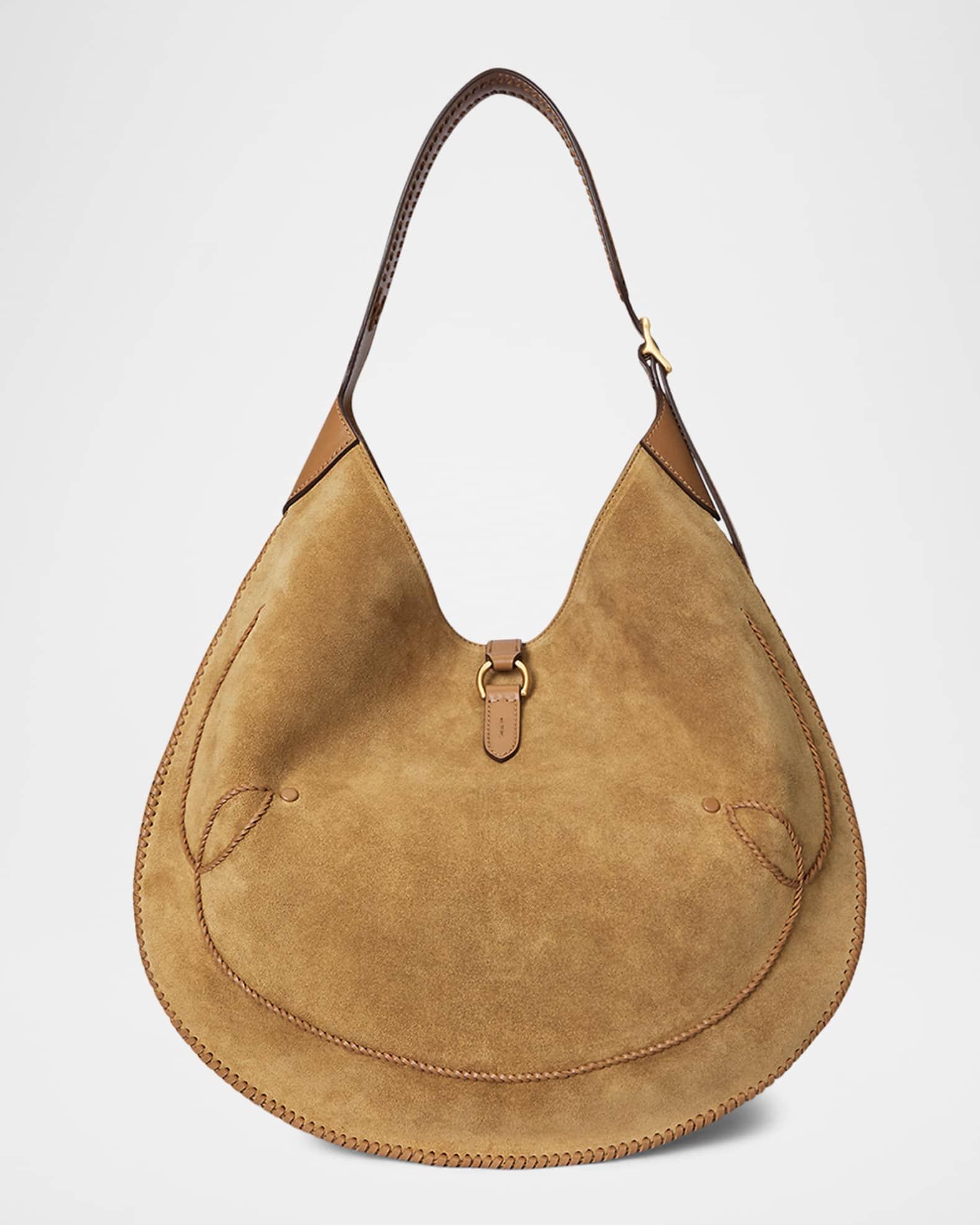 Polo ID Medium Whipstitch Suede Shoulder Bag Product Image