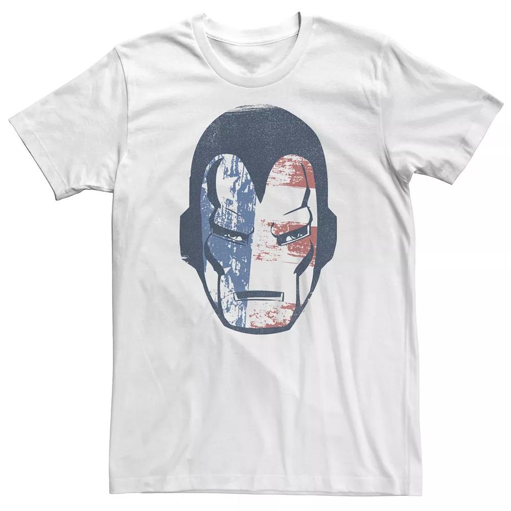 Big & Tall Marvel Iron Man American Flag Face Vintage Tee, Men's,  Product Image