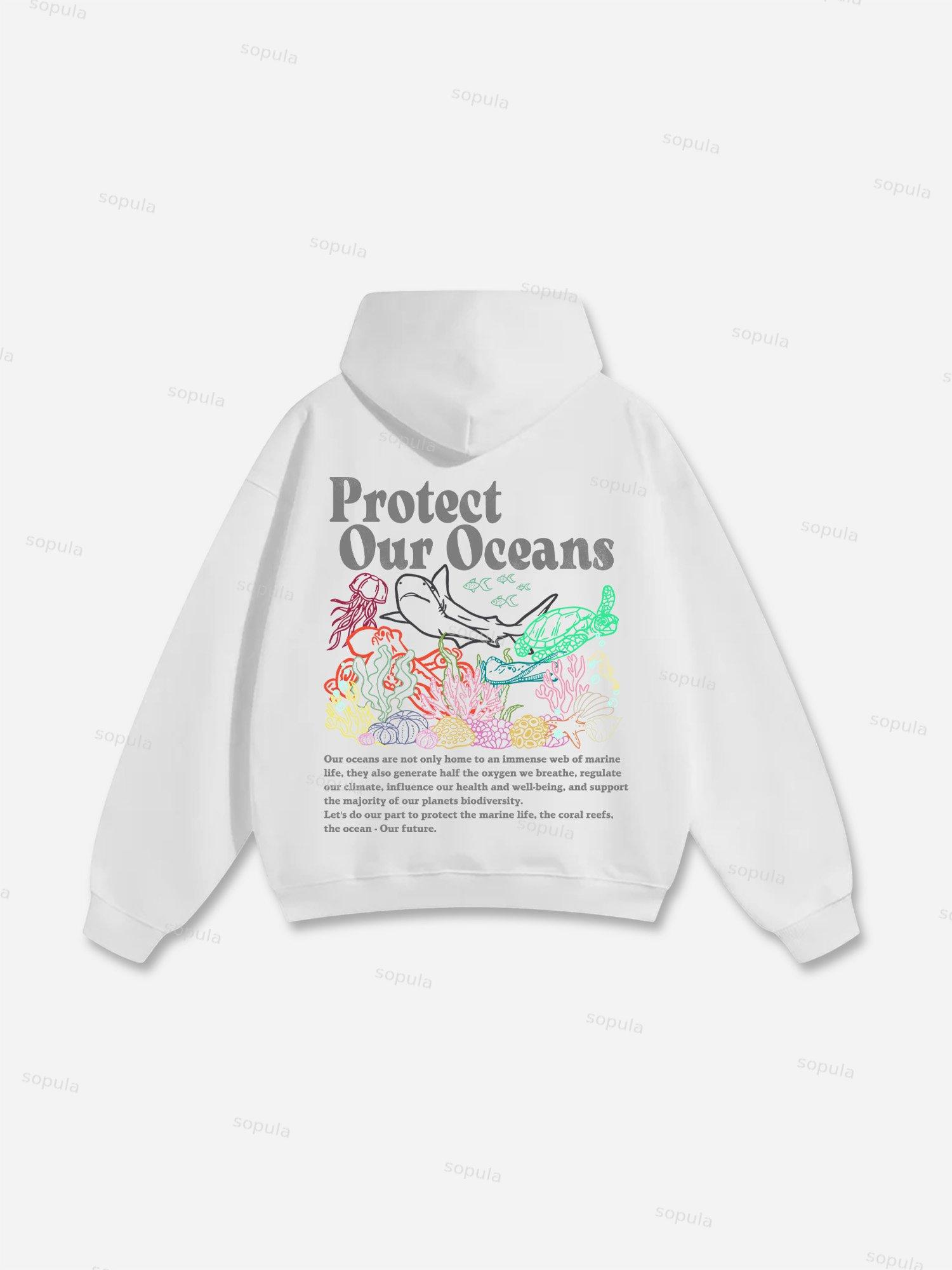 Sopula Vintage Peace Heaven Print Hoodie Product Image