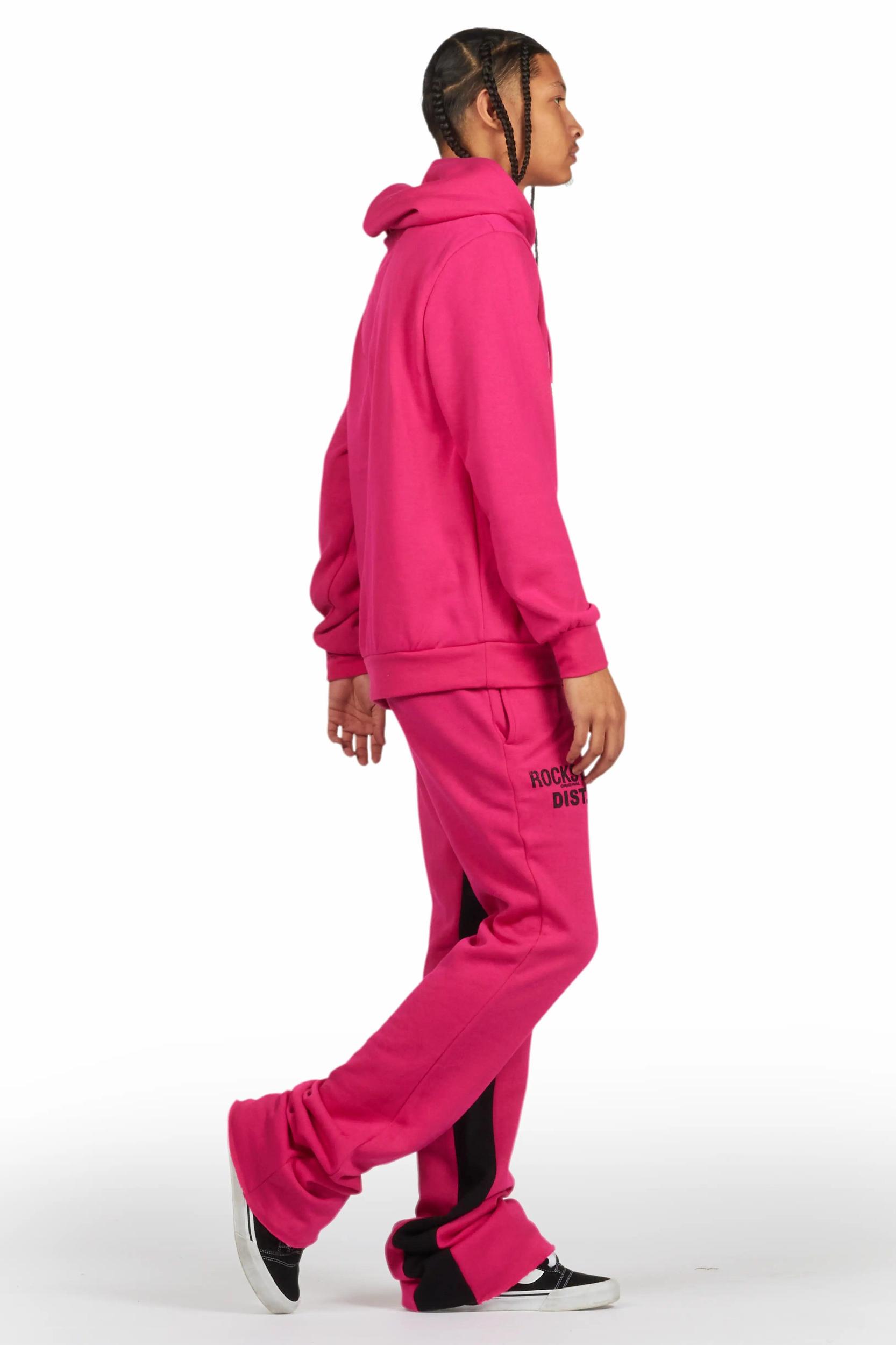 Lake Fuchsia Hoodie/Baggy Track Pant Set Male Product Image