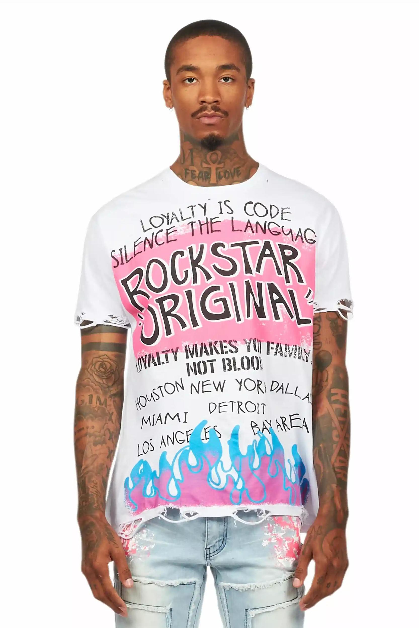 Beno White Oversized Graphic T-Shirt Male Product Image