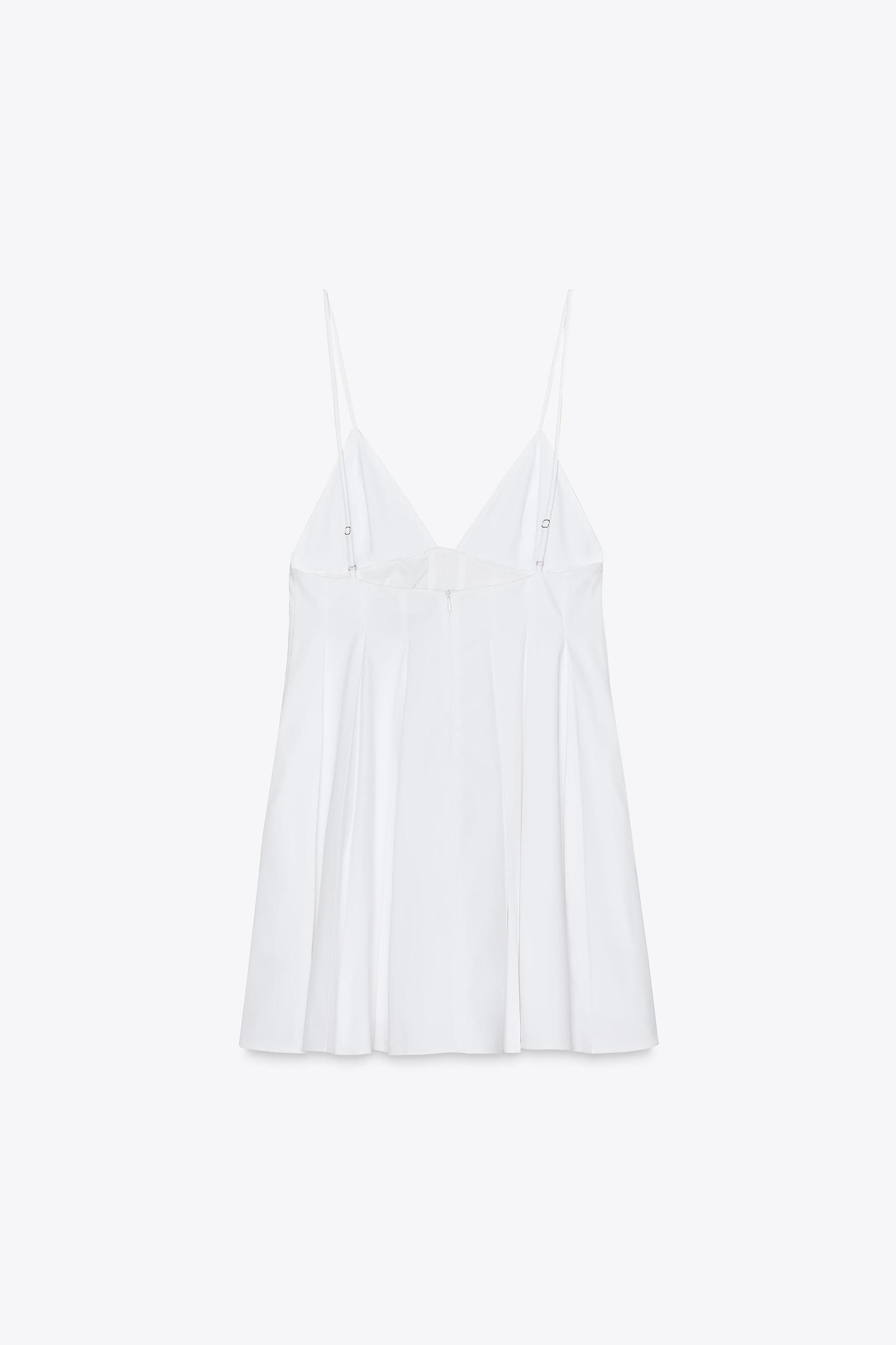 PLEATED POPLIN MINI DRESS Product Image