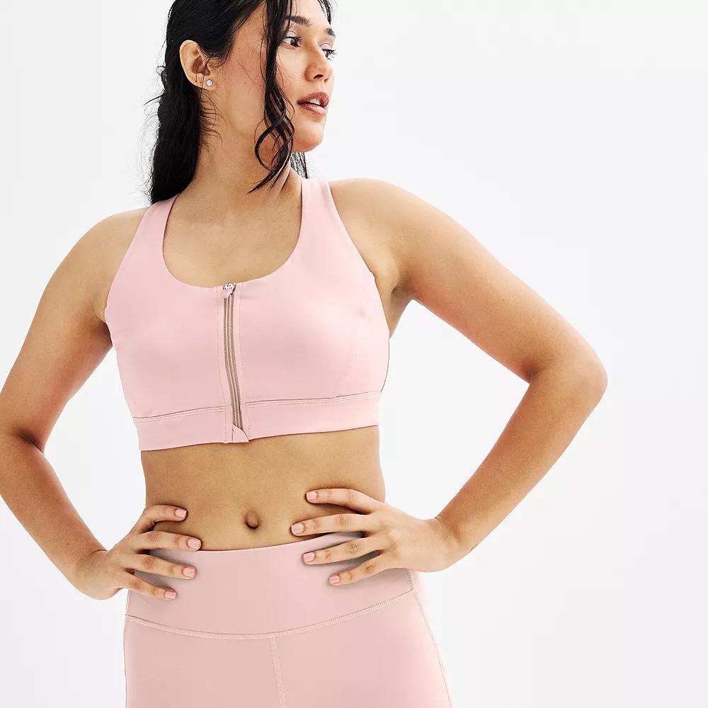 Women's Tek Gear® Ultrastretch Medium Support Zip Front Sports Bra,  Product Image